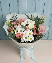 Букет цветов из:  Розы, Лизиантусы и Хризантемы в Увельском