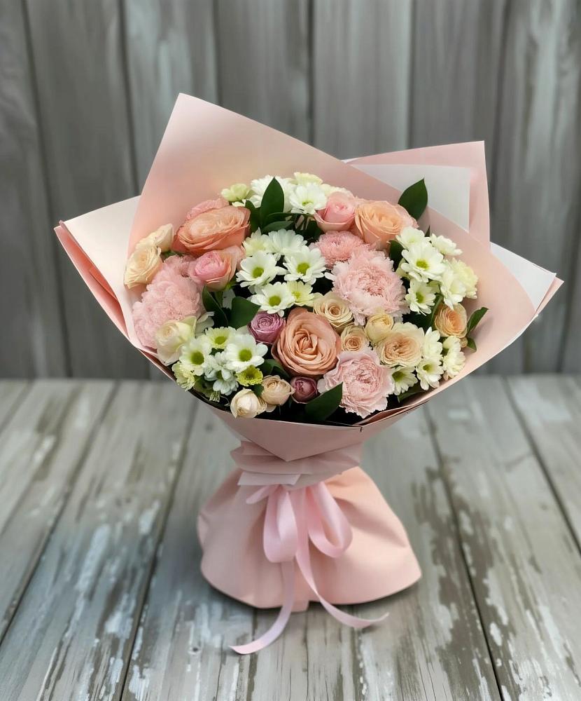 Букет цветов из: Гвоздики, Розы и Хризантемы в Увельском