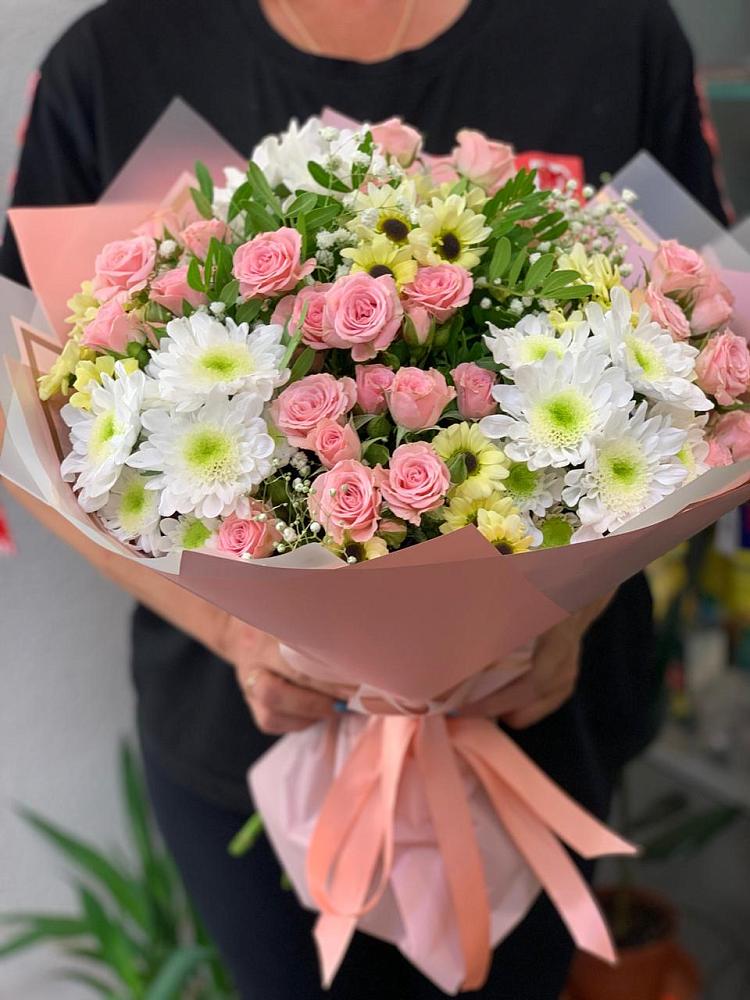 Букет цветов из: Розы и Хризантемы в Увельском