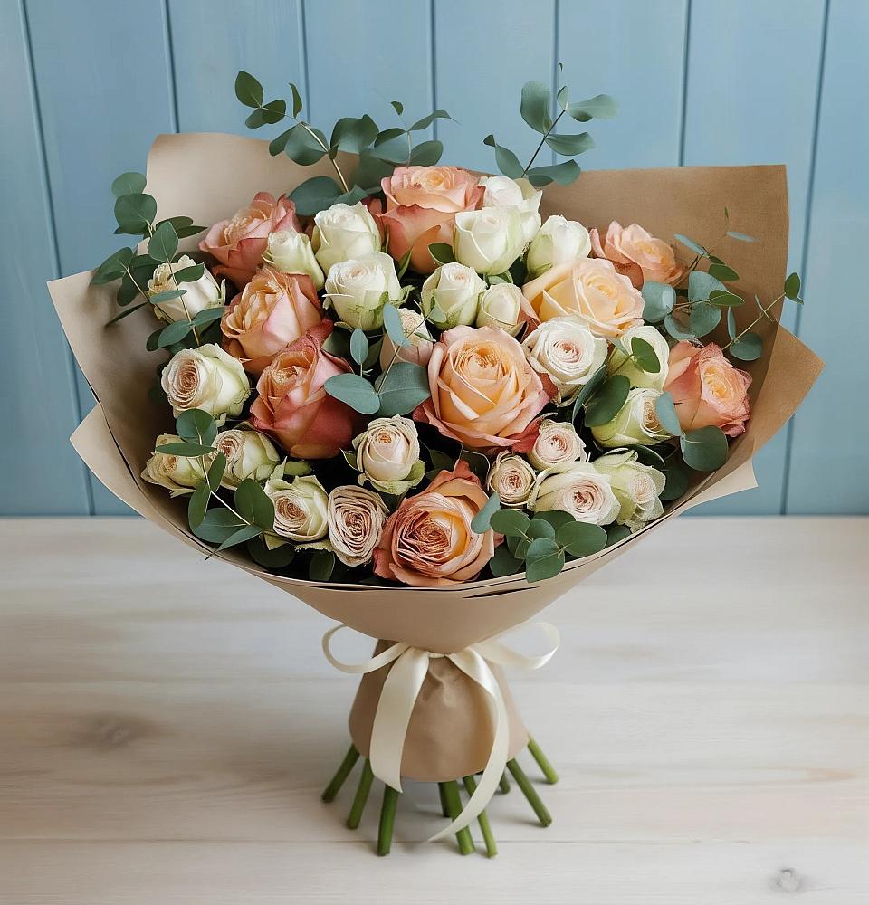 Букет цветов из: Альстромерии и Розы в Увельском