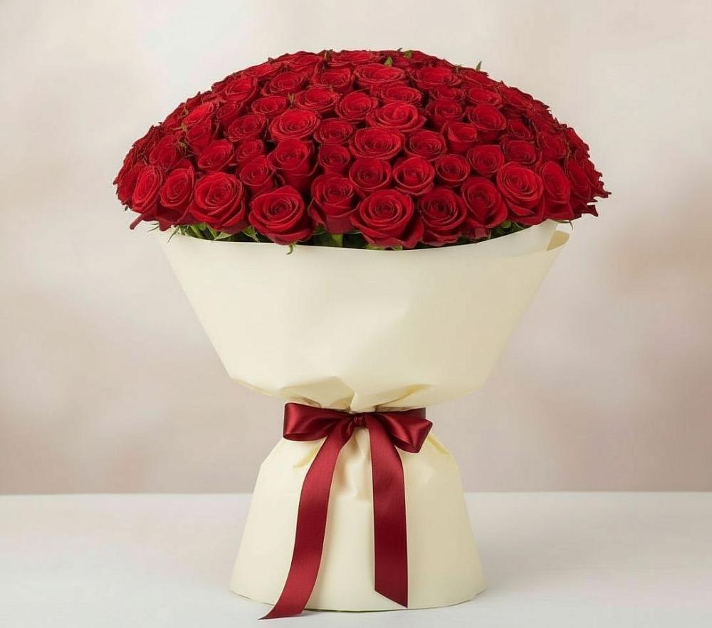 Букет 101 Красная роза Милано в Увельском