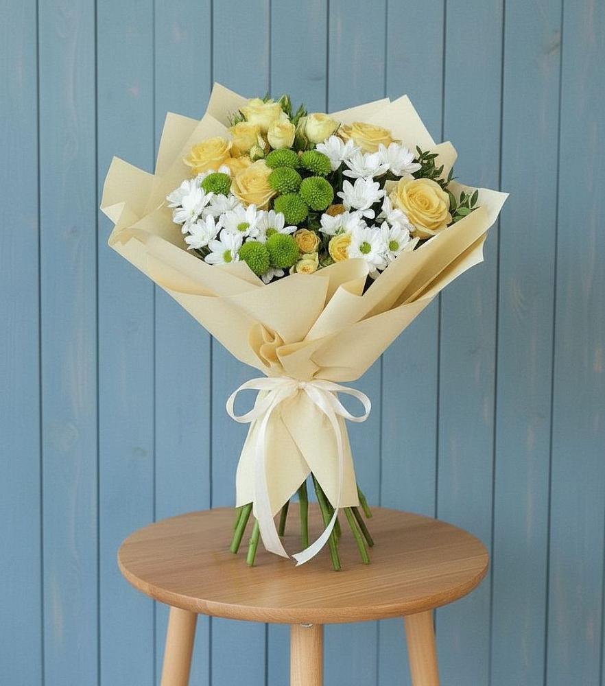 Букет цветов из: Хризантемы и Розы в Увельском