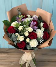 Букет цветов из:  Розы и Альстромерии #REPLACE_PRED# Увельском