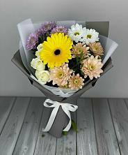 Букет цветов из:  Розы, Герберы и Хризантемы в Увельском