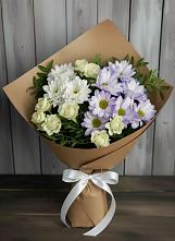 Букет цветов из:  Хризантемы и Розы #REPLACE_PRED# Увельском