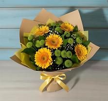 Букет цветов из:  Герберы и Хризантемы в Увельском