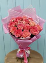 Букет 15 Розовых роз Равель в Увельском